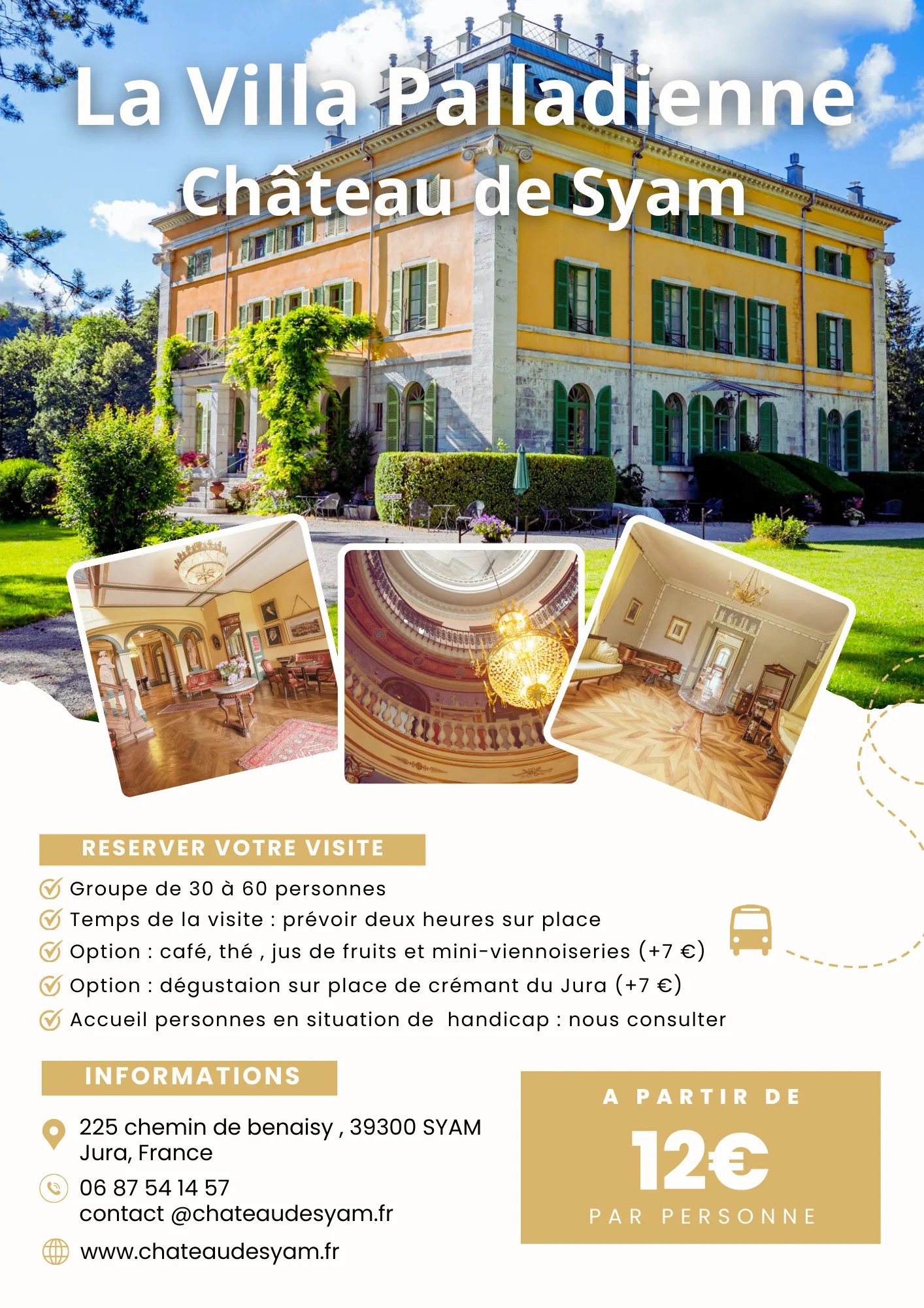 Couverture de la brochure Groupes — visites privées et séjours au Château de Syam